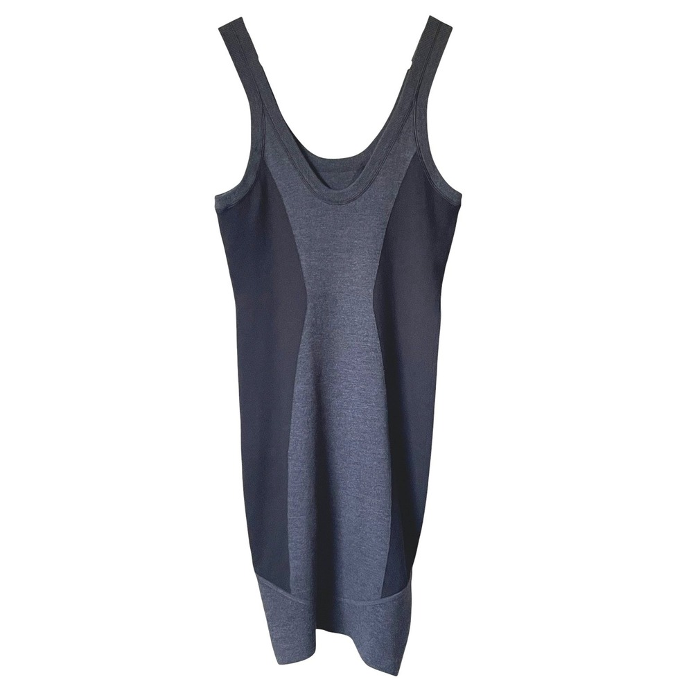 Alexander Wang Women Gray Colorblock Wool Bodycon Mini Dress Size Small Stretch - Picture 3 of 15